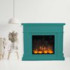 Fuego Roberta Turquesa 1500w Chimenea De Pared Con Mando a Distancia Marco y Quemador Turquesa FUEGO-ROBERTA-TURQUESA
